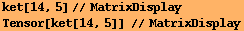 ket[14, 5]//MatrixDisplay Tensor[ket[14, 5]] //MatrixDisplay 